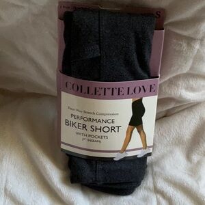Collette Love Four-Way Stretch Biker Short w/Pockets Heather Grey Size Small